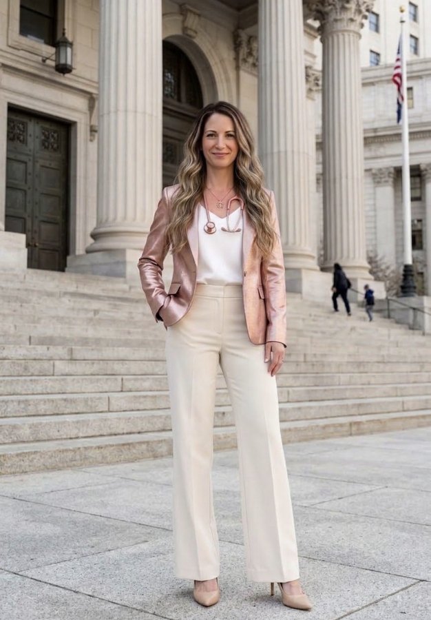 Cher, founder of Legal Nurse Detective, on the courthouse steps